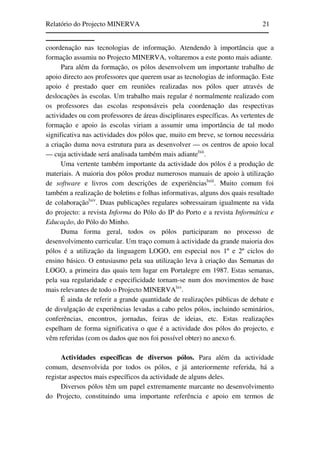 Relatório do Projecto Minerva