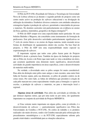 Relatório do Projecto Minerva