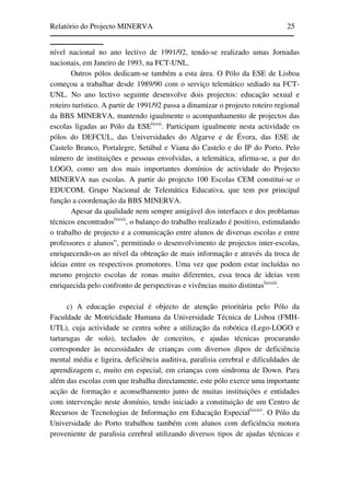 Relatório do Projecto Minerva