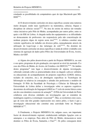Relatório do Projecto Minerva
