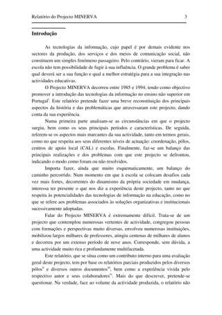 Relatório do Projecto Minerva