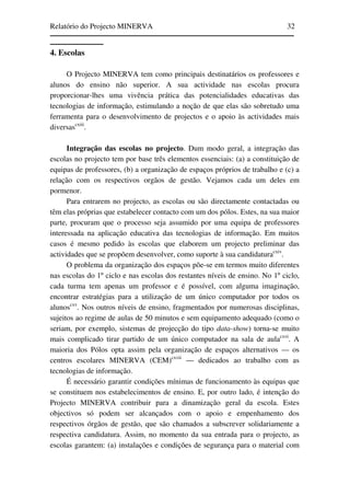 Relatório do Projecto Minerva