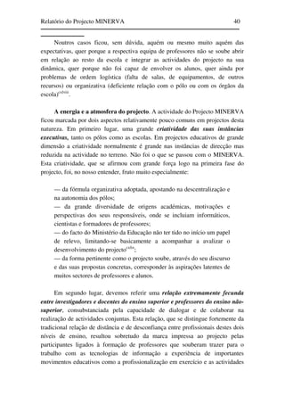 Relatório do Projecto Minerva