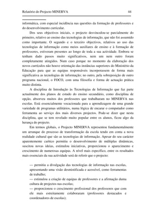 Relatório do Projecto Minerva