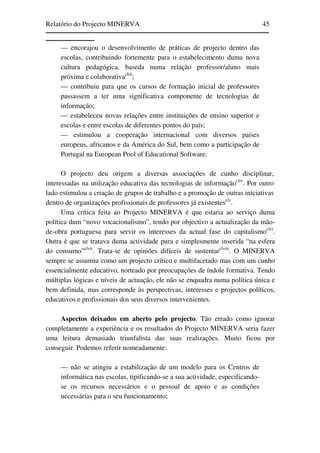 Relatório do Projecto Minerva