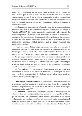 Relatório do Projecto Minerva