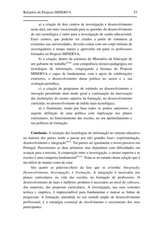 Relatório do Projecto Minerva