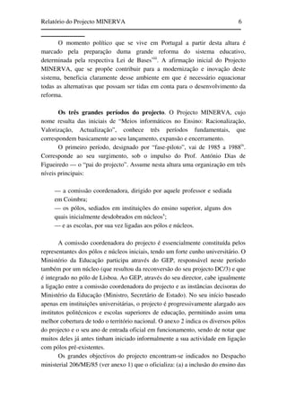 Relatório do Projecto Minerva