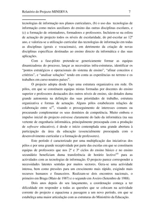 Relatório do Projecto Minerva