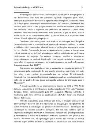 Relatório do Projecto Minerva