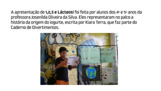 Relatório 123 e lácteos   emef luiz david sobrinho