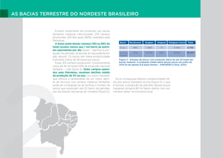 AS BACIAS TERRESTRE DO NORDESTE BRASILEIRO
Existem atualmente em produção nas bacias
terrestres maduras mencionadas 279 campos
produtores, 224 dos quais (80%), operados pela
Petrobras.
A maior parte desses campos (163 ou 58% do
total) produz menos que 1 mil barris de petró-
leo equivalente por dia (boed – significa a pro-
dução de petróleo acrescida do equivalente em
gás natural). Os poços tem baixa produtividade
individual (cerca de 30 boed por poço).
Esses 163 campos produziram conjuntamente
cerca de 24 mil boed (14% da produção nacional
terrestre – vide figura 4). Estes campos opera-
dos pela Petrobras, mostram declínio médio
da produção de 3% ao ano. Um outro indicador
que reforça a necessidade de um maior apor-
te de recursos nos campos maduros terrestres
pode ser constatado ao se verificar o número de
poços que produzem até 20 barris de petróleo
por dia (bopd) nas bacias do nordeste (figura 5).
Se se conseguisse dobrar a produtividade mé-
dia dos poços ilustrados acima (figura 5), o que
é factível, a produção de petróleo desses poços
marginais atingiria 80 mil barris diários. Isso sig-
nificaria injetar na economia local
Figura 5 - Estoque de poços com produção diária de até 20 bopd nas
bacias maduras. A produção média diária desses poços em junho de
2014 foi de apenas 6,8 bopd (fontes – ANP/BDEP e Silva, 2014).
Bacia	 Recôncavo	 Sergipe	 Alagoas	Potiguar-Ceará	Total
#Poços	869	 1.364	 77	 3.446	5.756
Produção	7.014	 10.798	 635	 21000	 39.447
(bopd)
 