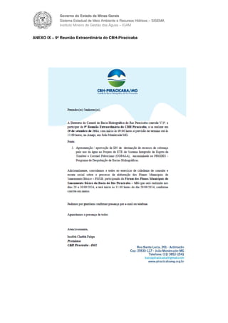 Governo do Estado de Minas Gerais
Sistema Estadual de Meio Ambiente e Recursos Hídricos – SISEMA
Instituto Mineiro de Gest...