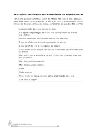 Relatório da Avaliação Interna –
2009/2010__________________________________________________110
 