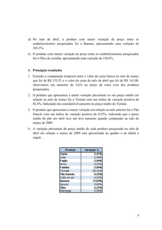 Relatório Cesta Básica