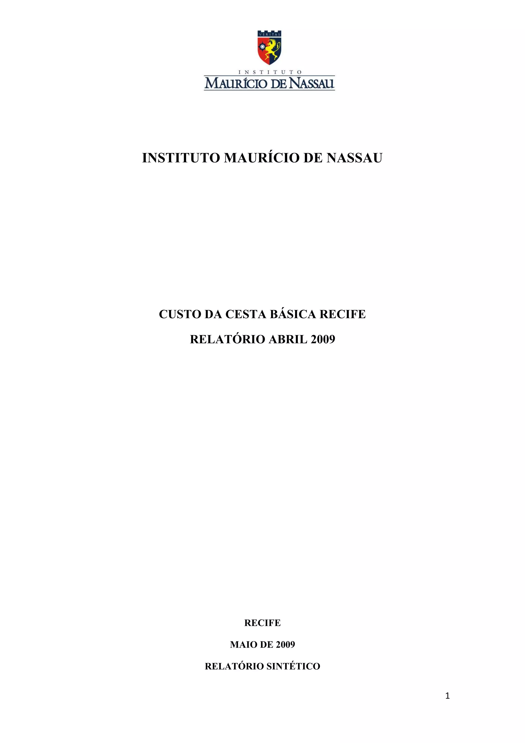 Relatório Cesta Básica Abril