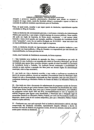 Relatório comissão sas