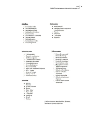 Relatório de desenvolvimento do projecto