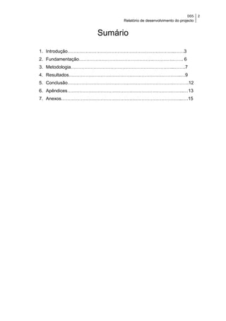 Relatório de desenvolvimento do projecto
