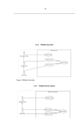 36




                            4.3.2   Módulo Inscrição




Figura 3 Módulo Inscrição


                       4.3.3    Módulo Pacote adesão
 