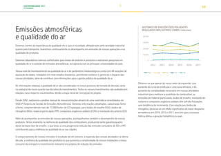 SUSTENTABILIDADE 2017
PETROBRAS 54
Emissões atmosféricas
e qualidade do ar
Estamos cientes da importância da qualidade do ar para a sociedade, afetada tanto pela atividade industrial
quanto pelo transporte. Investimos continuamente no desempenho em emissões de nossas operações e na
qualidade de produtos.
Detemos laboratórios internos sofisticados para testes de motores e produtos e realizamos pesquisas em
qualidade do ar e controle de emissões atmosféricas, em parceria com as principais universidades do país.
Nossa rede de monitoramento da qualidade do ar e de parâmetros meteorológicos conta com 44 estações de
aquisição de dados, instaladas em nove estados brasileiros, permitindo conhecer e gerenciar o impacto das
nossas atividades, além de contribuir com informações para a gestão pública da qualidade do ar.
As informações relativas à qualidade do ar são consideradas no nosso processo de tomada de decisão, tanto
na avaliação de riscos quanto nas decisões de investimentos. Todos os nossos investimentos são avaliados em
relação a seus impactos na atmosfera, desde a etapa inicial de concepção do projeto.
Desde 2002, realizamos a análise mensal de nossas emissões através de uma sistemática consolidada e do
SIGEA® (Sistema de Gestão de Emissões Atmosféricas). Detemos informações detalhadas, cadastradas fonte
a fonte, compreendendo mais de 17.000 fontes de 67 tipologias, para óxidos de enxofre (SOx), óxidos de
nitrogênio (NOx), material particulado (MP), compostos orgânicos voláteis (COVs) e monóxido de carbono (CO).
Além de acompanhar as emissões de nossas operações, acompanhamos também o desempenho de nossos
produtos. Temos investido na melhoria da qualidade dos combustíveis, produzindo tanto gasolina quanto
diesel de baixo teor de enxofre, o que levou a uma progressiva redução das emissões veiculares de SOx e MP,
contribuindo para a melhoria da qualidade do ar nas cidades.
O comportamento de nossas emissões é resultado de três vetores: a expansão das nossas atividades na última
década, a melhoria da qualidade dos produtos (o que aumenta a complexidade de nossas instalações e nosso
consumo de energia) e o investimento relevante em projetos de redução de emissões.
HISTÓRICO DE EMISSÕES DOS POLUENTES
REGULADOS NOS ÚLTIMOS 5 ANOS (TONELADAS)
Observa-se que apesar do nosso vetor de expansão, com
aumento da curva de produção e uma nova refinaria, e do
aumento de complexidade necessário em nossas atividades
industriais para melhorar a qualidade do combustível, as
emissões de material particulado, óxidos de enxofre, monóxido de
carbono e compostos orgânicos voláteis têm sofrido flutuações
sem tendência de incremento. Com relação aos óxidos de
nitrogênio, observa-se um efeito significativo do maior despacho
termelétrico em 2014, 2015 e 2017, anos em que a escassez
hídrica afetou a geração hidrelétrica no país.
2012 2013 2014 2015 2016 2017
0
100 000
200 000
300 000
400 000
NOx COV CO SOx MP
TRANSIÇÃO PARA UMA
ECONOMIA DE
BAIXO CARBONO
TRANSFORMAÇÃO
DIGITAL
PESSOAS MEIO
AMBIENTE
SOCIEDADE E
RELACIONAMENTO
 