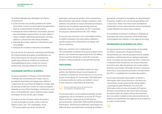 SUSTENTABILIDADE 2017
PETROBRAS 76
As medidas adotadas para abordagem dos tópicos
consistiram em:
• esclarecimentos nas reuniões periódicas do Comitê
Comunitário, inclusive com participação de palestrantes
externos e representantes do poder público;
• realização de visita de lideranças comunitárias, pessoas
das comunidades e representantes do poder público a
nossas unidades, objetivando aproximação com estes
públicos e conhecimento das nossas atividades;
• realização de reuniões, palestras e treinamentos para
comunidades;
• realização de simulados envolvendo comunidades
Uma das formas de tratamento a demandas identificadas
foi a implementação de projetos socioambientais nos
locais onde atuamos em educação complementar,
qualificação profissional, melhoria da condição de
empregabilidade de jovens, direitos da criança e
adolescentes, educação ambiental, entre outros.
COMUNIDADE CIENTÍFICA E ACADÊMICA
As nossas atividades em Pesquisa, Desenvolvimento
e Inovação são coordenadas pelo Cenpes, que tem
por objetivo desenvolver tecnologias para viabilizar o
cumprimento do nosso Plano de Negócios e Gestão, além
de antecipar tendências e investir em rotas tecnológicas
alinhadas ao nosso Plano Estratégico, contribuindo, assim,
para a continuidade dos nossos negócios e para o avanço
tecnológico do setor de óleo, gás e energia.
O Cenpes é um dos principais centros de pesquisa
no setor de energia no mundo, sendo o maior da
América Latina, com 1.301 empregados, sendo
1.197 pesquisadores que atuam nas áreas de
exploração e produção de petróleo, refino, petroquímica,
biocombustíveis, gás natural, energias renováveis e meio
ambiente. Para atender às nossas demandas tecnológicas,
dispomos de cinco plantas experimentais onde são
realizados testes em escala piloto. Em 2017, investimos
em pesquisa e desenvolvimento R$ 1.831 milhões.
As parcerias que mantemos com a comunidade científica
e acadêmica brasileira e de outros países viabilizam a
geração recíproca de conhecimento e tecnologia, com
mútuos benefícios.
Neste ano, contamos com a colaboração de
193 universidades e institutos de pesquisa no Brasil e 20 no
exterior, com investimento aproximado de R$ 553 milhões.
Foram requeridas 58 patentes, sendo 20 no mercado
brasileiro e 38 para proteção no mercado internacional.
INVESTIDORES
Nos relacionamos com investidores através de nosso
website, dos Relatórios Anuais, da participação em
roadshows e conferências, de reuniões one-on-one ou em
grupos, da divulgação de Comunicados, Fatos Relevantes
ou Esclarecimentos de notícias, por telefone, cartas e
e-mails, webcasts e Assembleias de Acionistas.
Para mais informações sobre nosso relacionamento
com investidores, veja Relatório Anual.
Os principais tópicos e preocupações levantados durante
engajamento com os investidores no ano de 2017 foram:
Política de Preços, negociação da Cessão Onerosa,
desinvestimentos, Initial Public Offering (IPO) da Petrobras
Distribuidora, distribuição de dividendos, participação nos
leilões de blocos para exploração e produção de petróleo e
gás natural, contingências divulgadas nas demonstrações
financeiras, tendência do custo de extração (lifting cost)
e class action. Todos esses temas foram devidamente
esclarecidos no nosso relacionamento com os investidores
e estão refletidos em nossos temas materiais.
Os investidores reconhecem os esforços e resultados já
alcançados pela nossa companhia, evidenciados pelas
recomendações dos analistas o e das agências de rating.
ORGANIZAÇÕES DA SOCIEDADE CIVIL (OSCs)
No relacionamento com as Organizações da Sociedade
Civil (OSCs), destacamos o Programa Petrobras
Socioambiental, por meio do qual patrocinamos projetos
voluntários conforme descrito no capítulo Investimento
Social. Os projetos são executados por OSCs e fomentam
o estabelecimento de parcerias com outras instituições
do terceiro setor, além de parcerias com o poder público,
empresas, associações, instituições de ensino e pesquisa,
entre outras. Essas parcerias promovem o fortalecimento
das OSC’s e a ampliação dos resultados dos projetos.
As principais demandas deste público se referem a
informações sobre nossas diretrizes e normativos de
investimentos sociais, processos de seleção pública
e solicitação de apoio. Mantemos, em nosso site,
informações sobre as linhas de atuação do Programa
Petrobras Socioambiental, bem como sobre processos
de seleção pública de projetos. Nosso relacionamento
com esse público também se dá no desenvolvimento de
projetos para atendimento de exigências de licenciamento
ou outras condicionantes.
Para mais informações sobre o Programa Petrobras Socioambiental,
veja o capítulo Investimento Social.
TRANSIÇÃO PARA UMA
ECONOMIA DE
BAIXO CARBONO
TRANSFORMAÇÃO
DIGITAL
PESSOAS MEIO
AMBIENTE
SOCIEDADE E
RELACIONAMENTO
 
