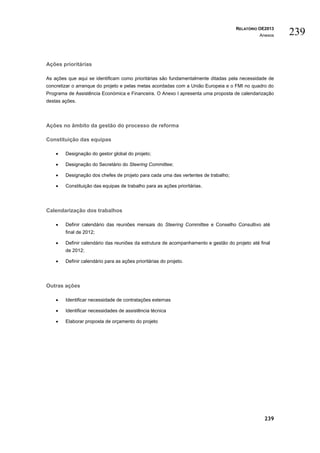 Relatório do orçamento do estado de 2013