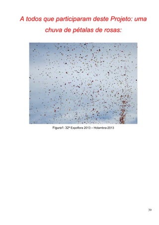 39
A todos que participaram deste Projeto: uma
chuva de pétalas de rosas:
Figura1: 32ª Expoflora 2013 – Holambra-2013
 