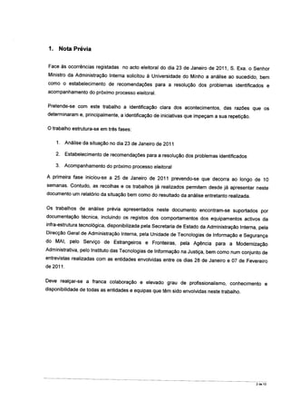 Relatório Presidenciais 2011