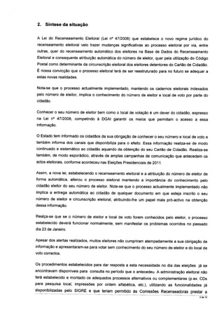 Relatório Presidenciais 2011