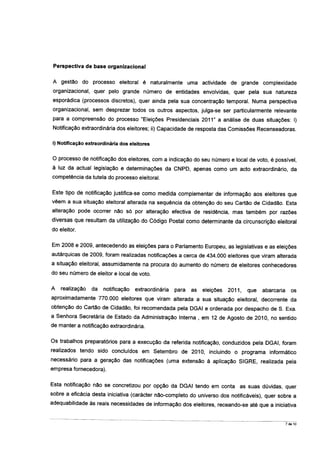 Relatório Presidenciais 2011