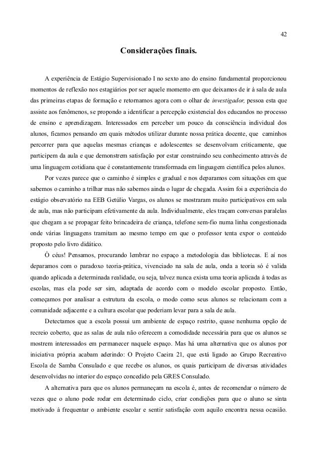 Relatorios de estagio supervisionado prontos