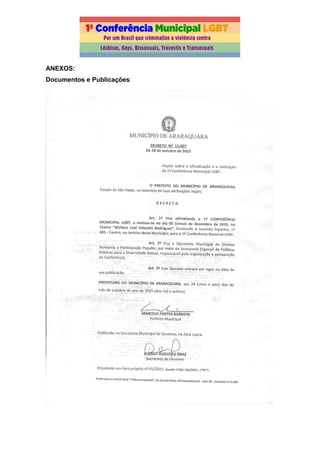 ANEXOS:
Documentos e Publicações:
 