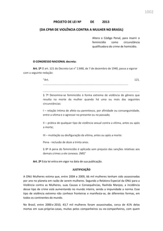 Relatório  final da cpmi da violência contra a mulher