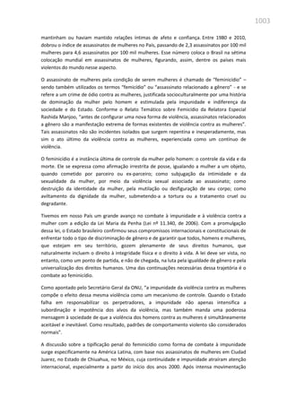 Relatório  final da cpmi da violência contra a mulher