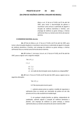 Relatório  final da cpmi da violência contra a mulher