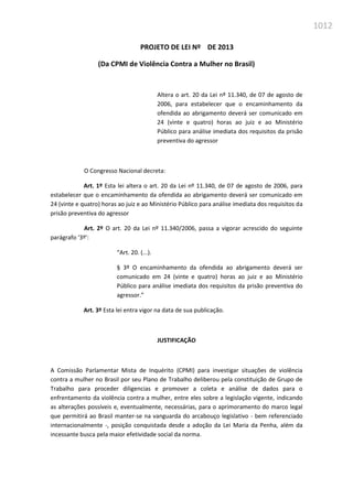 Relatório  final da cpmi da violência contra a mulher