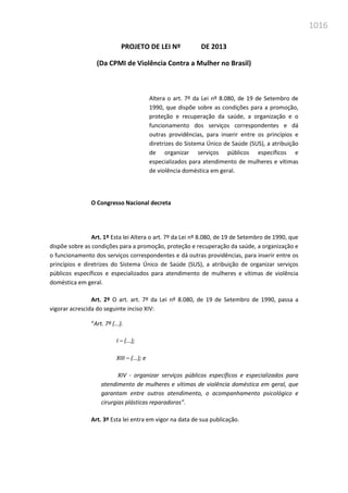 Relatório  final da cpmi da violência contra a mulher