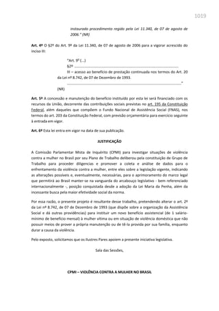 Relatório  final da cpmi da violência contra a mulher