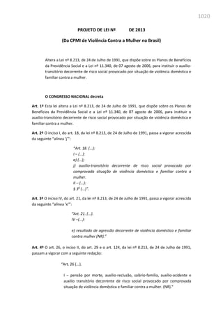 Relatório  final da cpmi da violência contra a mulher