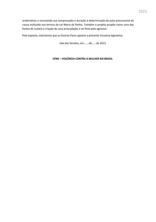 Relatório  final da cpmi da violência contra a mulher