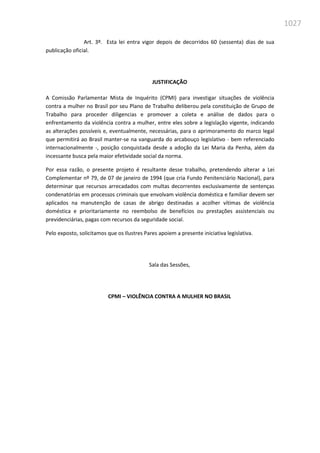 Relatório  final da cpmi da violência contra a mulher