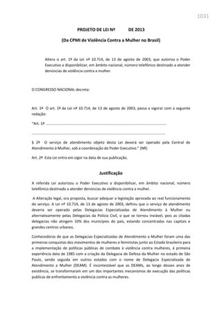Relatório  final da cpmi da violência contra a mulher