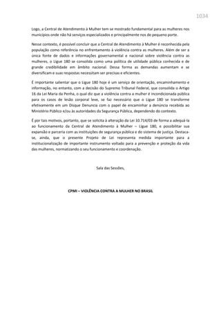 Relatório  final da cpmi da violência contra a mulher