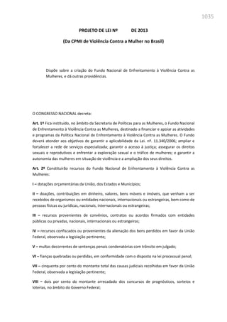 Relatório  final da cpmi da violência contra a mulher