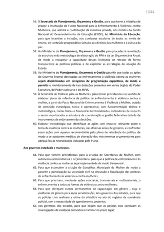 Relatório  final da cpmi da violência contra a mulher