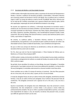 Relatório  final da cpmi da violência contra a mulher