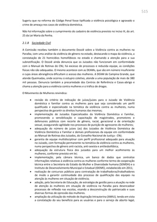 Relatório  final da cpmi da violência contra a mulher