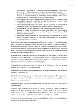 Relatório  final da cpmi da violência contra a mulher