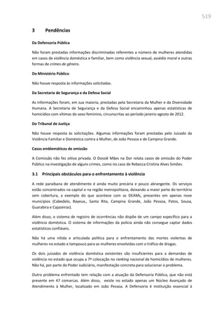 Relatório  final da cpmi da violência contra a mulher